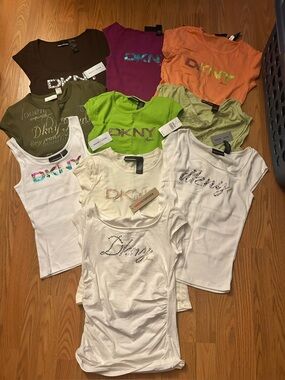 Huge HTF RARE Vintage Y2K Lot NWT NWOT Women’s DKNY Tanks & Tees Sz S & M
